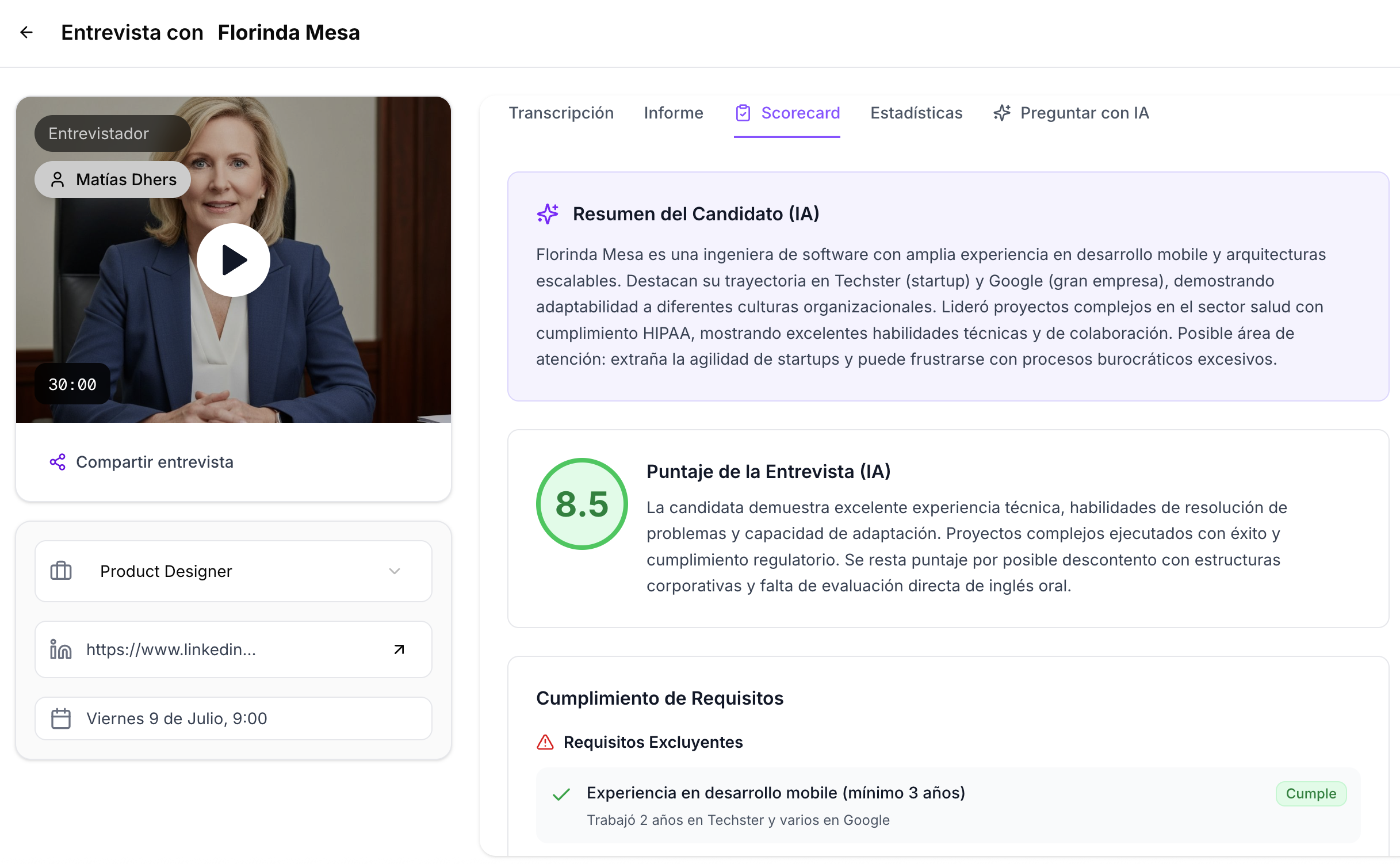 Scorecards automáticos